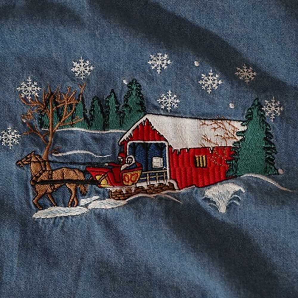 Bobbie Brooks Woman Vintage Christmas Embroidered… - image 4