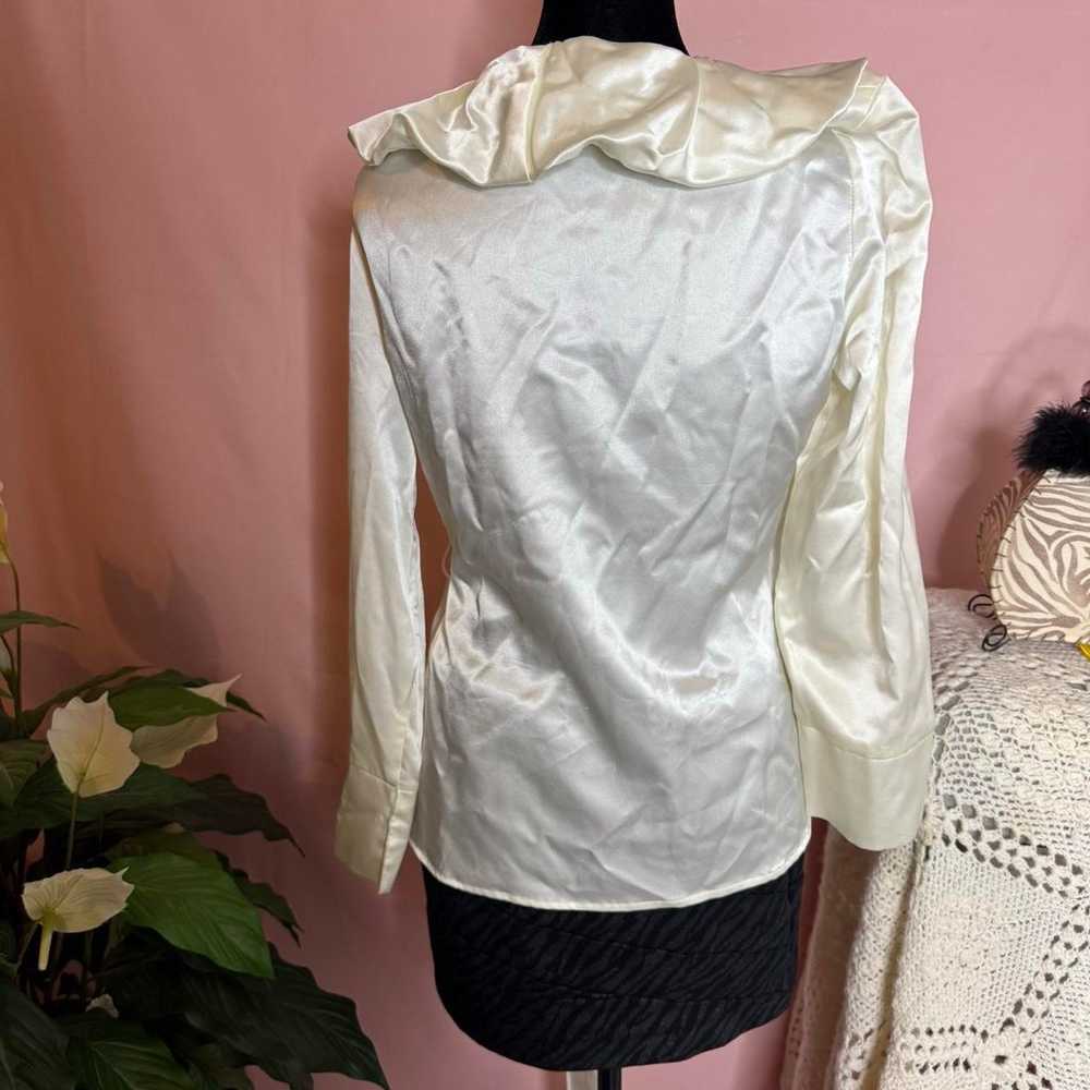 Scarlett Ruffled Satin Blouse Size L - image 3