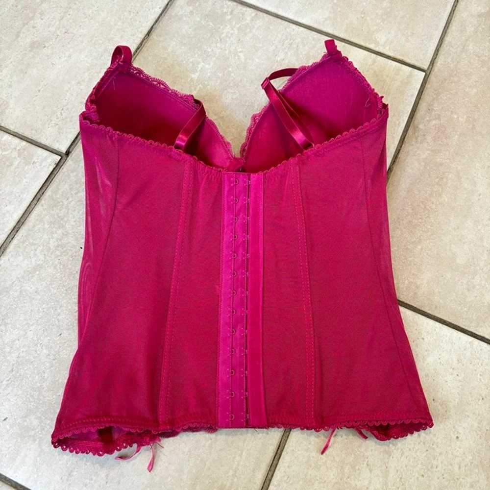 Vintage 2000s y2k pink rockstargf corset top - image 2