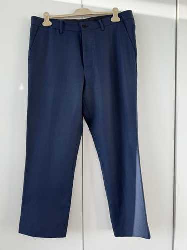 The Row Navy Ramie Cotton Hunter Pants 38