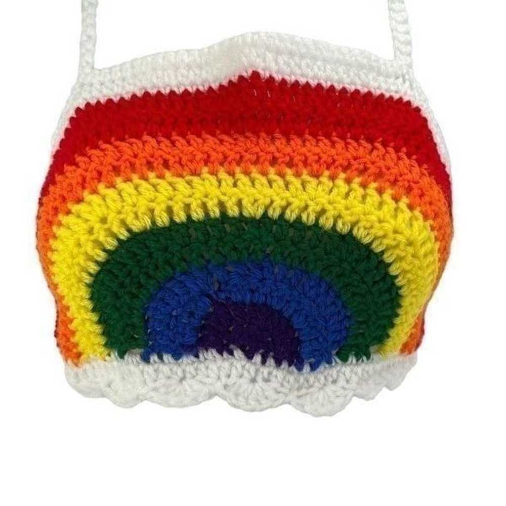 Handmade Napper brand rainbow crop top halter adj… - image 3