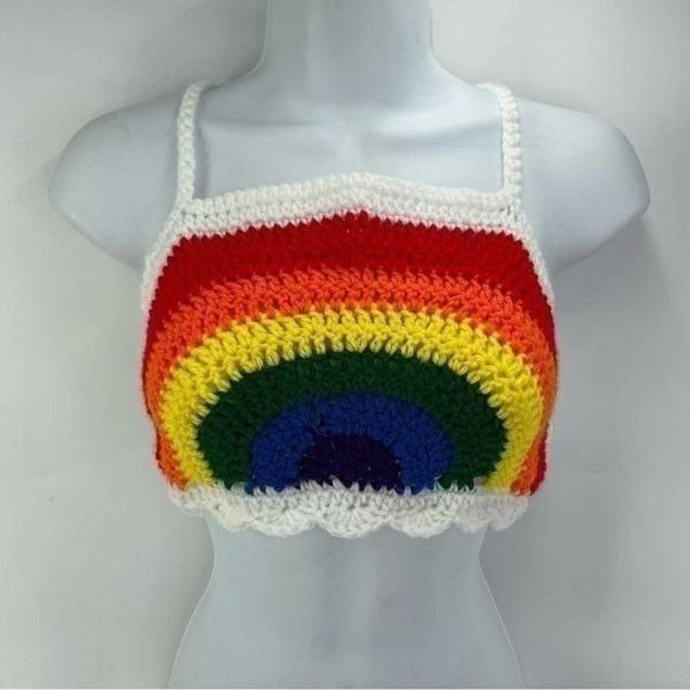 Handmade Napper brand rainbow crop top halter adj… - image 7