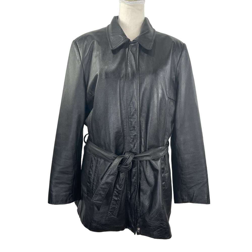 Wilsons Leather Wilsons Leather Belted Jacket Bla… - image 1