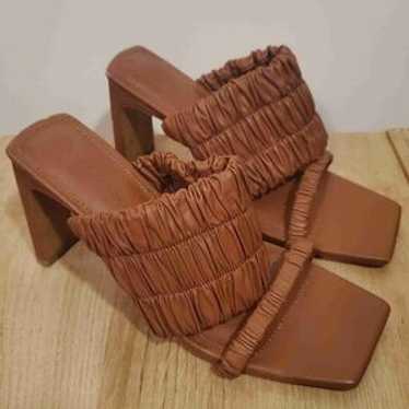 Jonathan Simkai Felix Elastic Block Heel Mules Si… - image 1