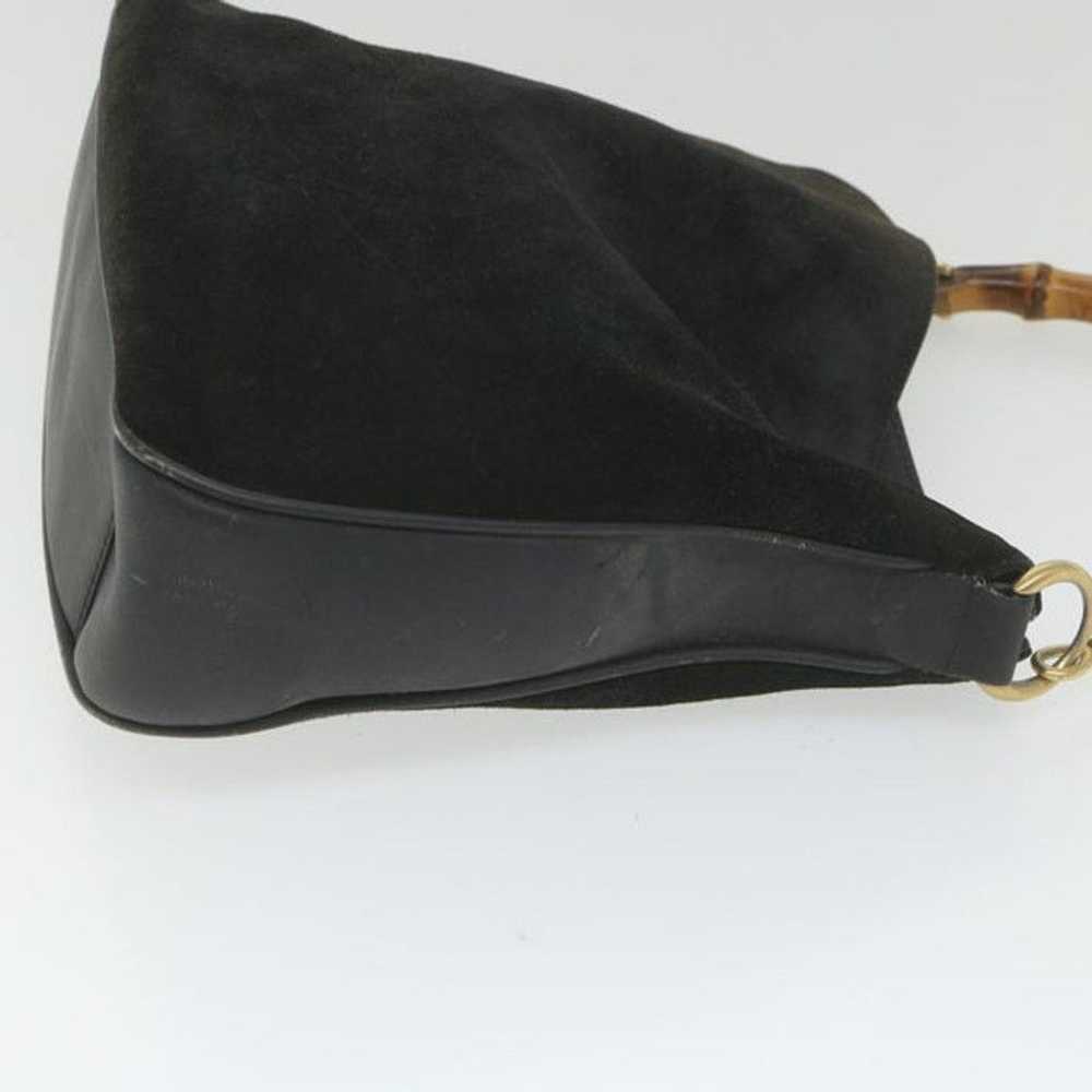 Gucci GUCCI Bamboo Shoulder Bag Suede Black - image 3