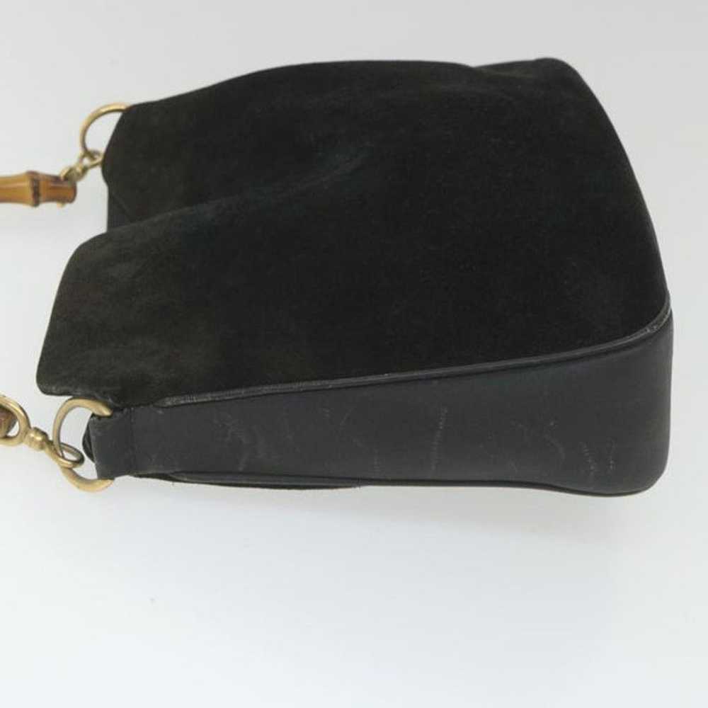 Gucci GUCCI Bamboo Shoulder Bag Suede Black - image 4