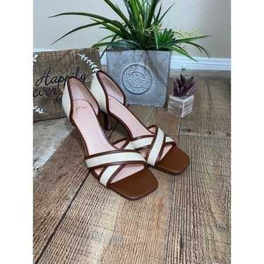 J crew brown and cream heels