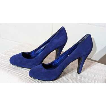 7.5-Steve Madden- Blue Suede Leather High Heeled … - image 1