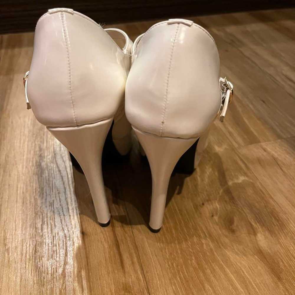 Bridal White Pumps - Platform - Thick Sole - With… - image 2