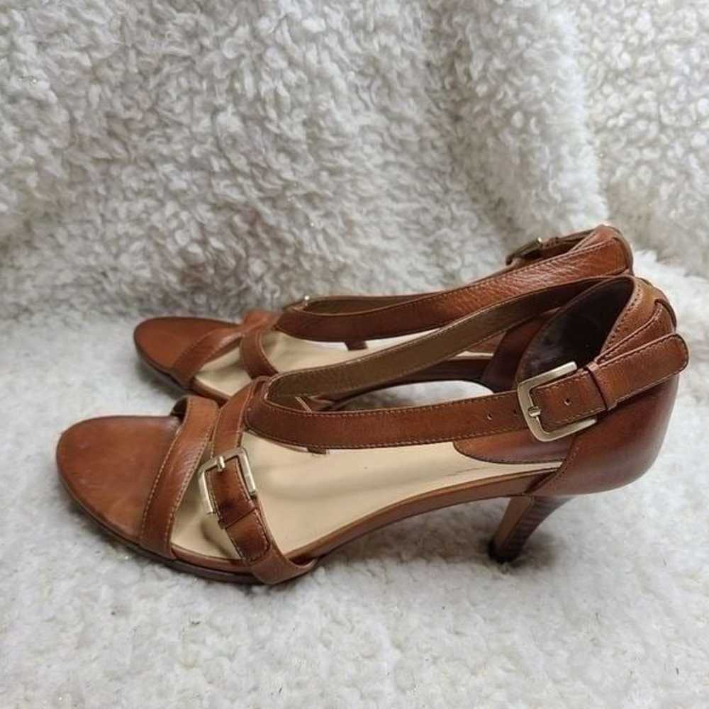 Cole Haan Cognac Strappy Leather Heels Size 9C - image 5