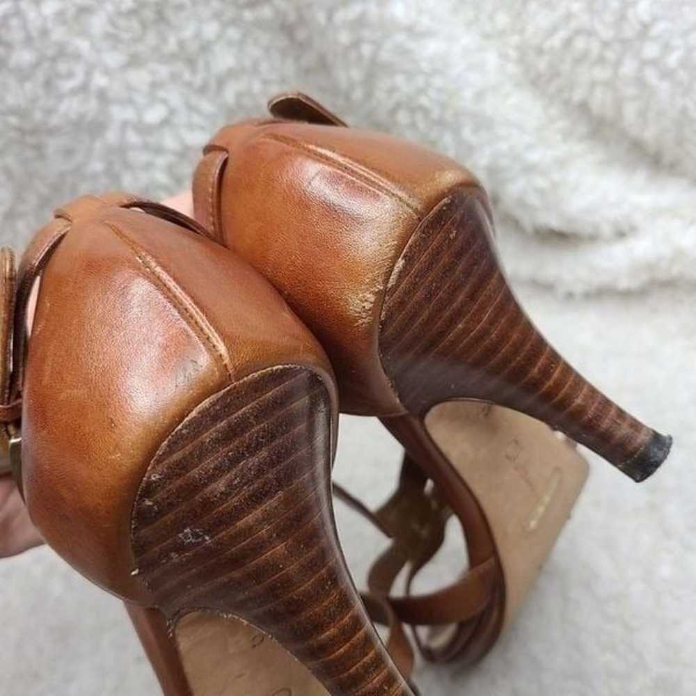 Cole Haan Cognac Strappy Leather Heels Size 9C - image 7