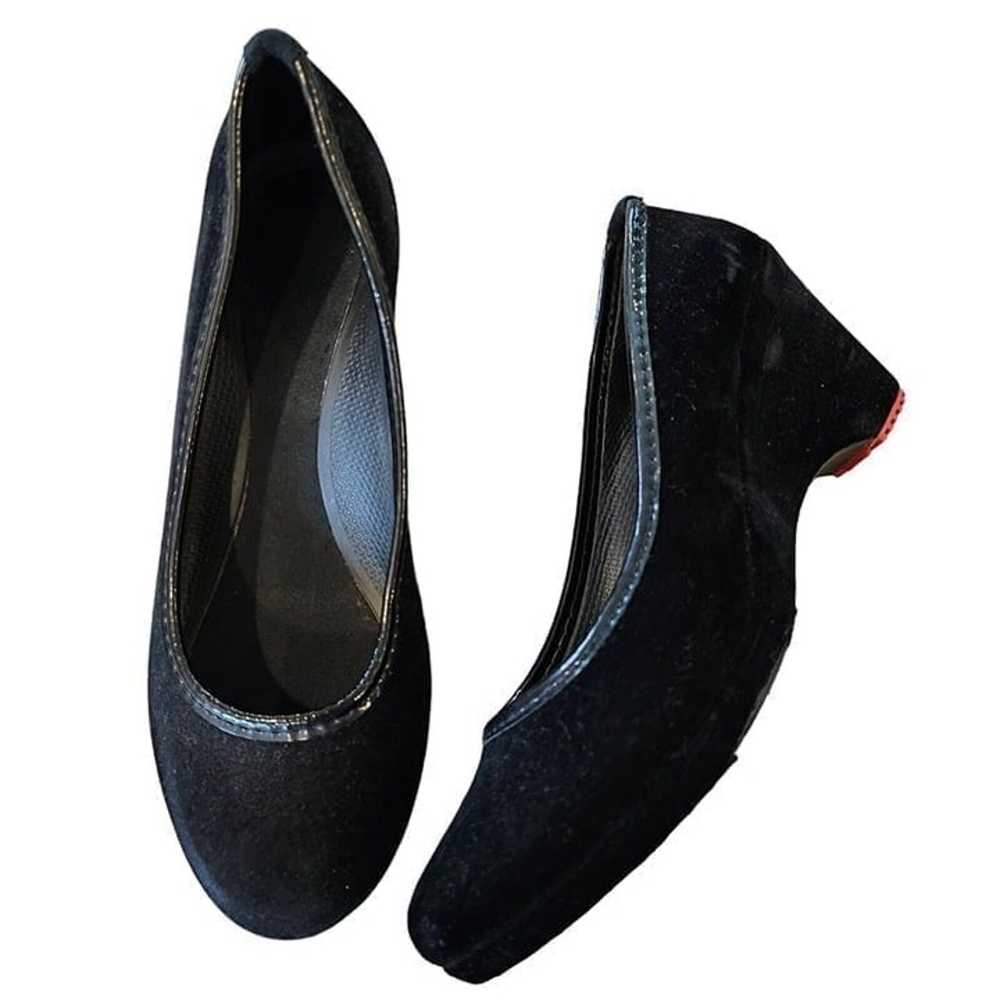 Crocs Size 8 Black Velvet Wedges Rubber Lightweig… - image 1