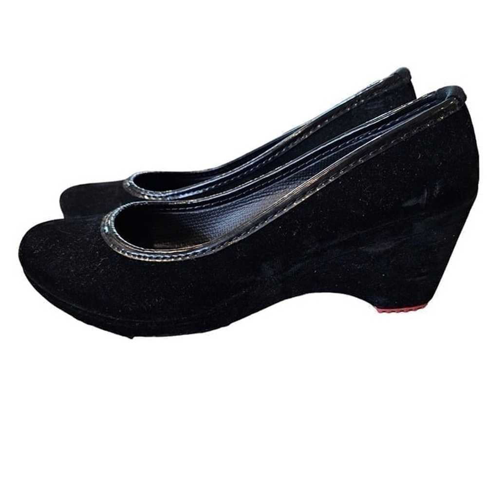 Crocs Size 8 Black Velvet Wedges Rubber Lightweig… - image 9