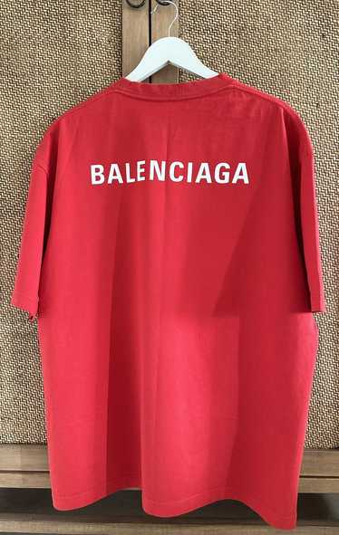 Balenciaga Balenciaga Logo Crewneck T Shirt in red