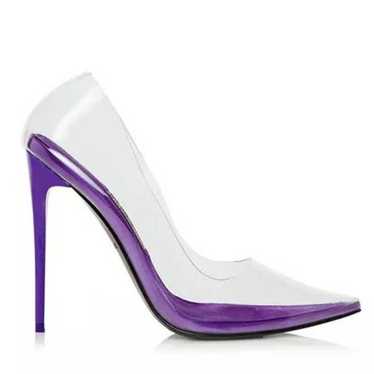 Jessica Rich Clear PVC Stiletto Pump w/ Purple So… - image 1