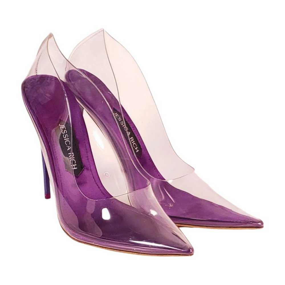 Jessica Rich Clear PVC Stiletto Pump w/ Purple So… - image 2