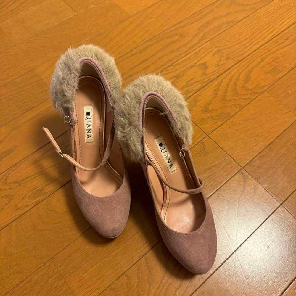 DIANA Pink Suede Pumps with Fur - image 1