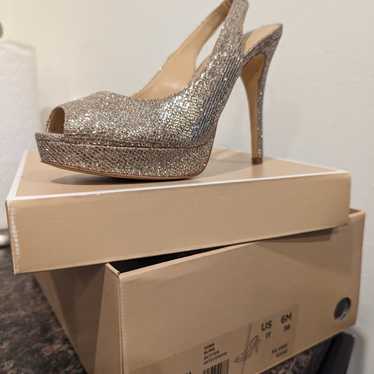 Silver Glitter Heels