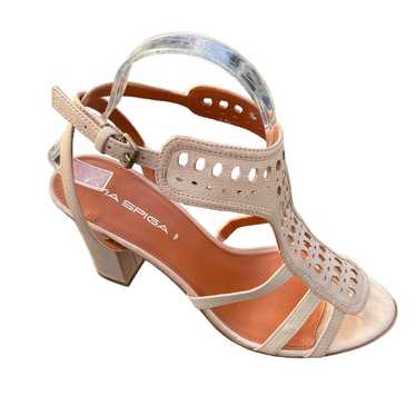 Via Spiga blush beige suede strappy open toe chun… - image 1