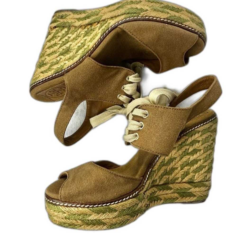 Tory Burch Platform Wedge Espadrilles - Women 8 - image 6