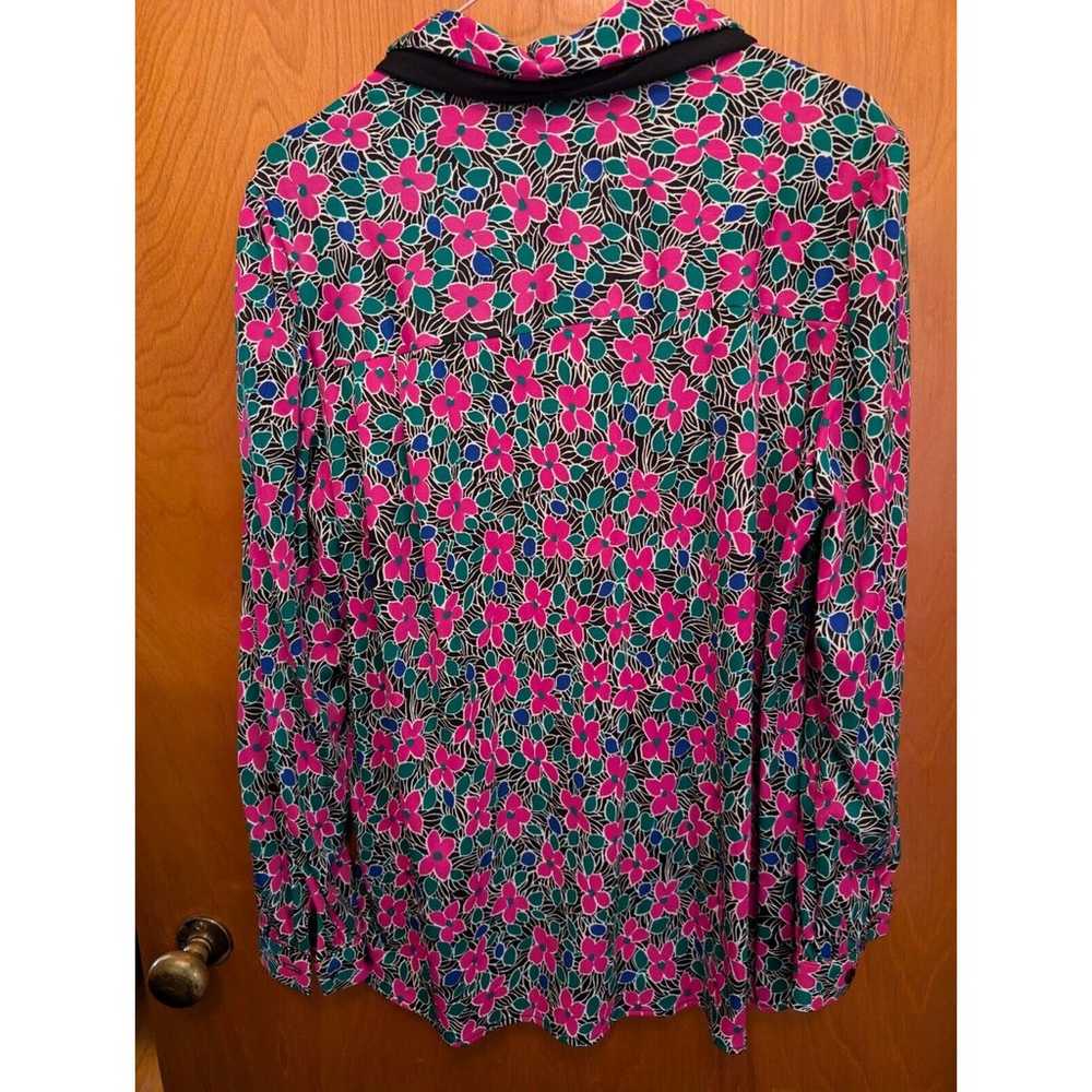 Women's Vintage Top Notch Plus LS Blouse V-Neck F… - image 3