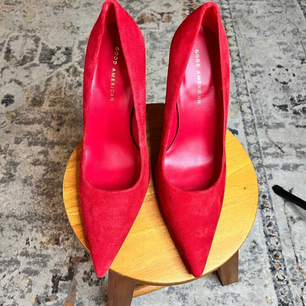 GOOD AMERICAN Red Pointed Toe Pump Heels Size 8.5 - image 2