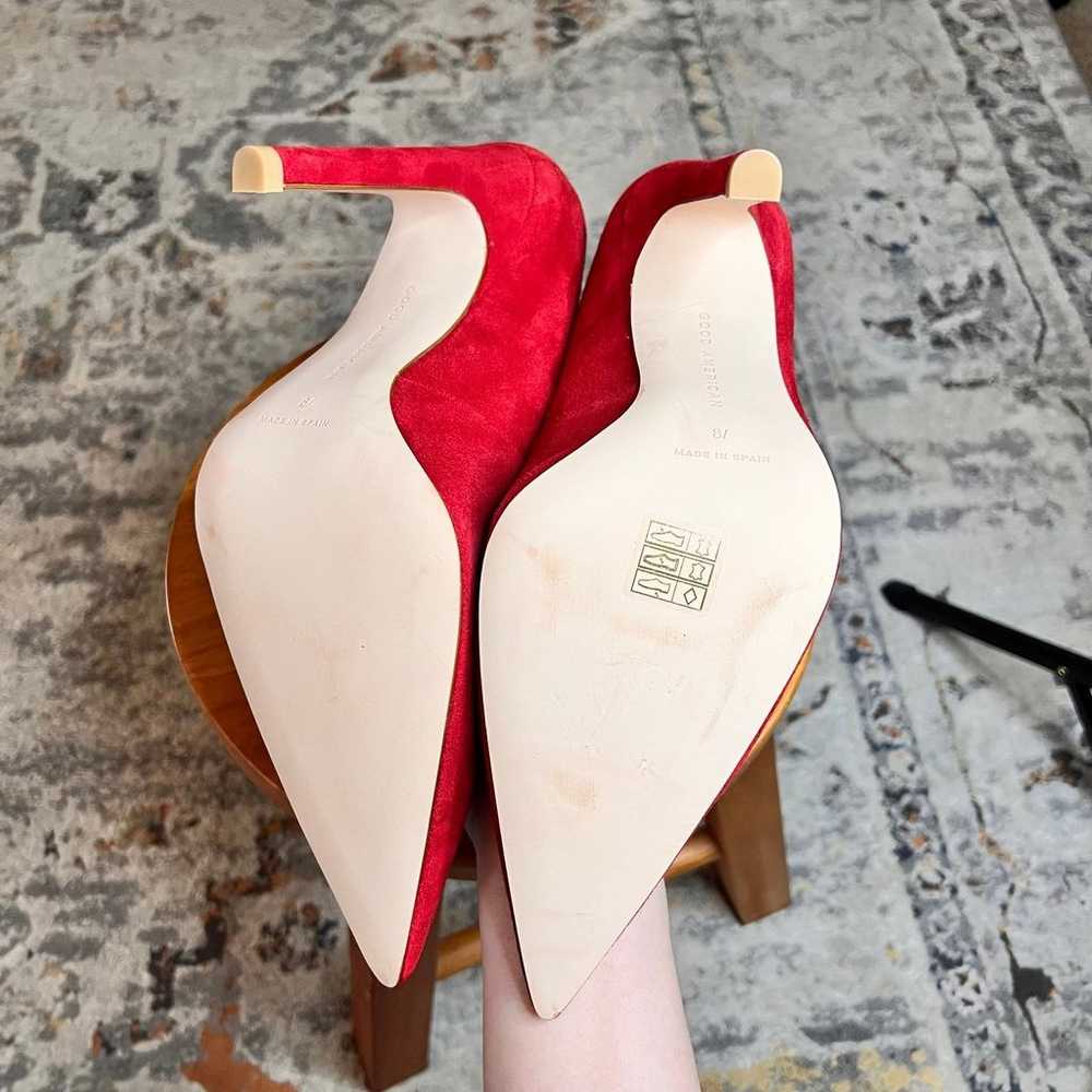 GOOD AMERICAN Red Pointed Toe Pump Heels Size 8.5 - image 4