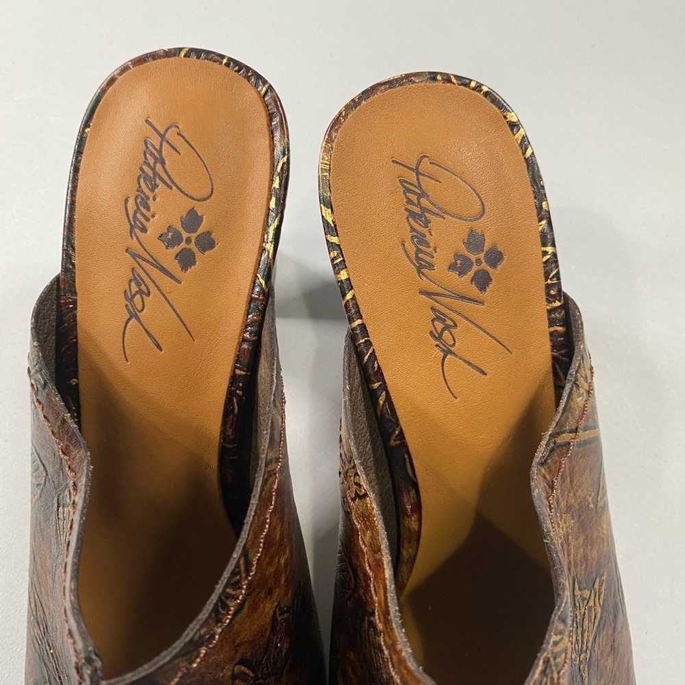 Patricia Nash Ruffina Brown Gold Mules Size 9 - image 6