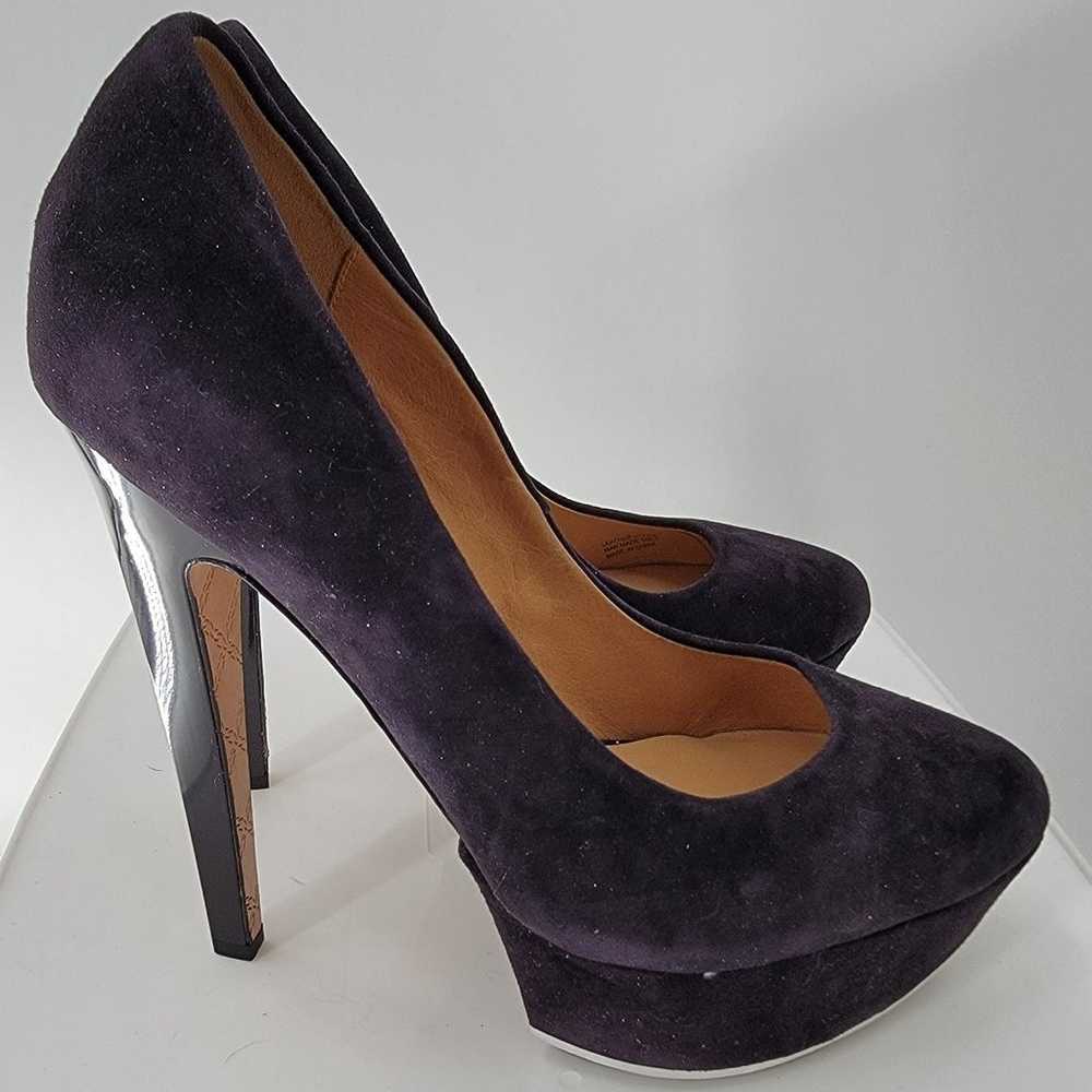 L.A.M.B Gwen Stefani Dolores Plum Suede pumps sli… - image 1