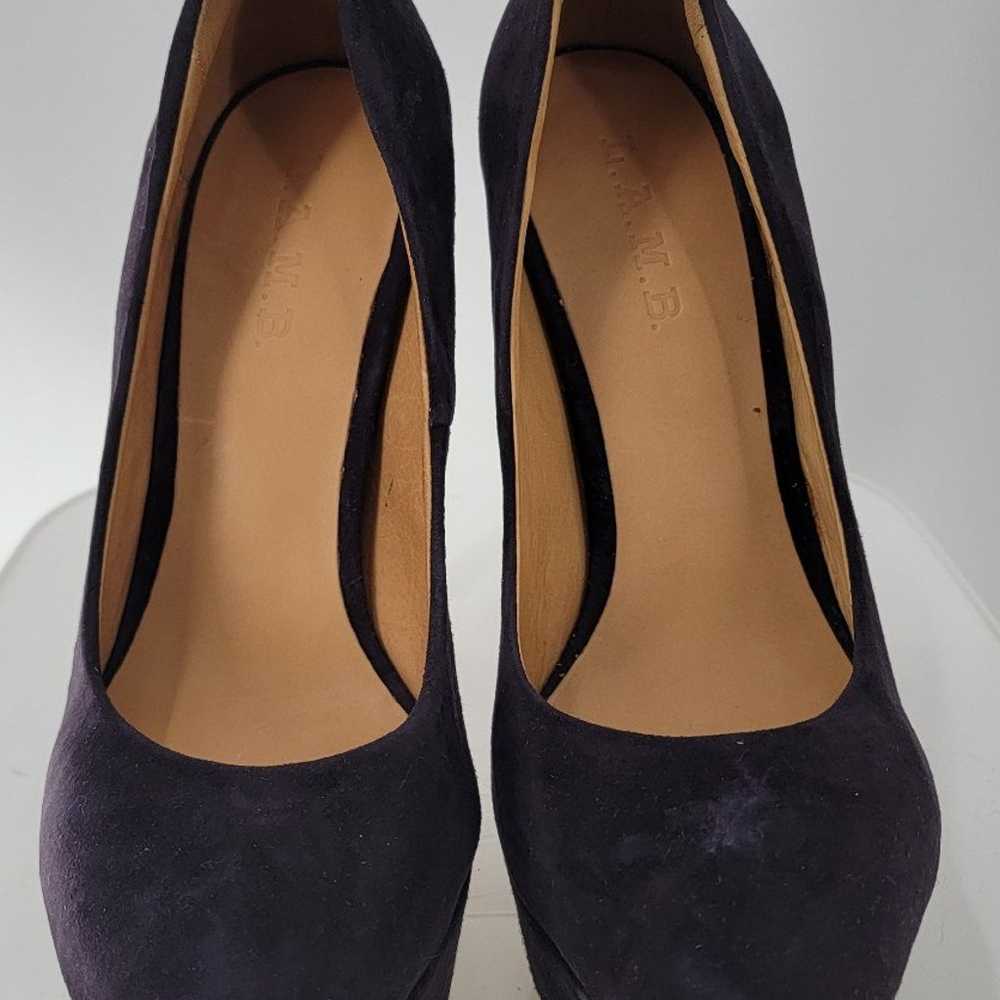 L.A.M.B Gwen Stefani Dolores Plum Suede pumps sli… - image 2