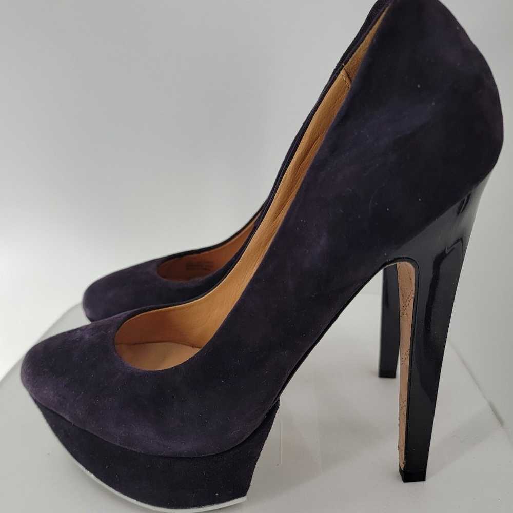 L.A.M.B Gwen Stefani Dolores Plum Suede pumps sli… - image 5