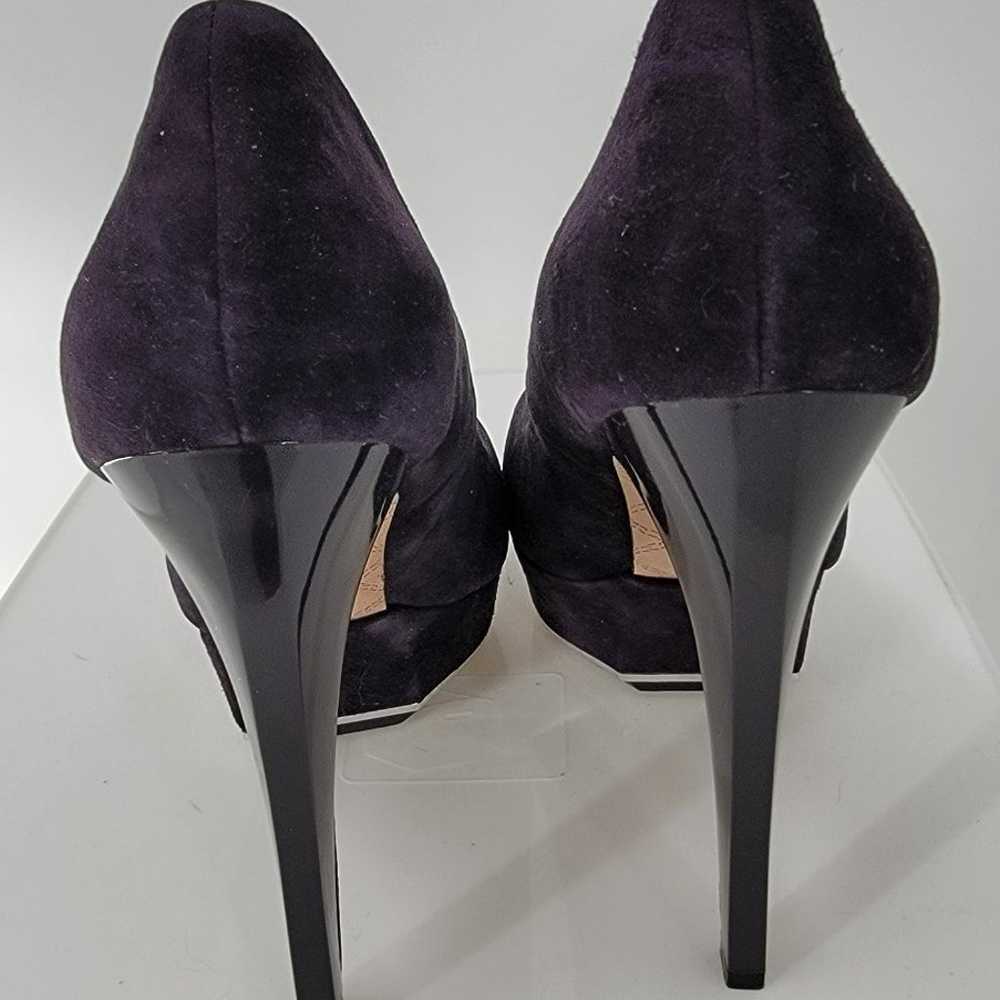 L.A.M.B Gwen Stefani Dolores Plum Suede pumps sli… - image 6