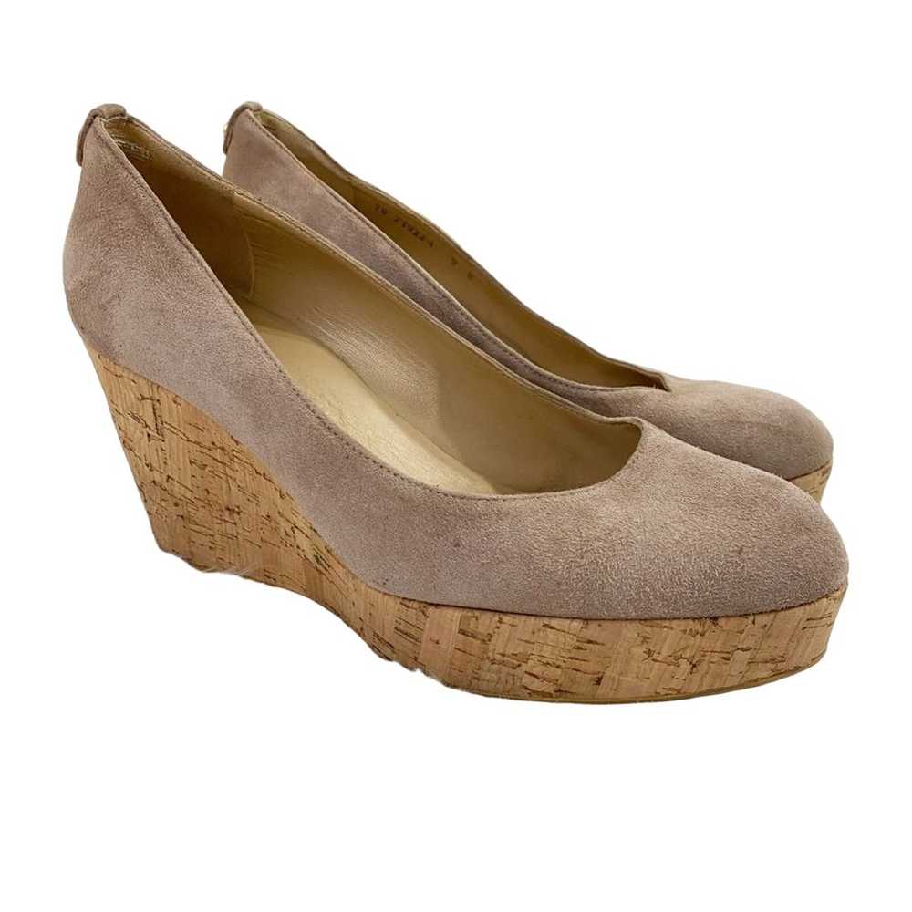 Stuart Weitzman Tan Suede Closed Toe Cork Wedges … - image 10