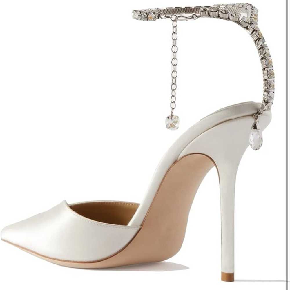 Women's Heeled Sandals Crystal Chain Ankle Straps… - image 3