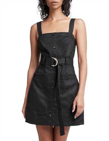 AJE Breeze Black Linen Mini Dress