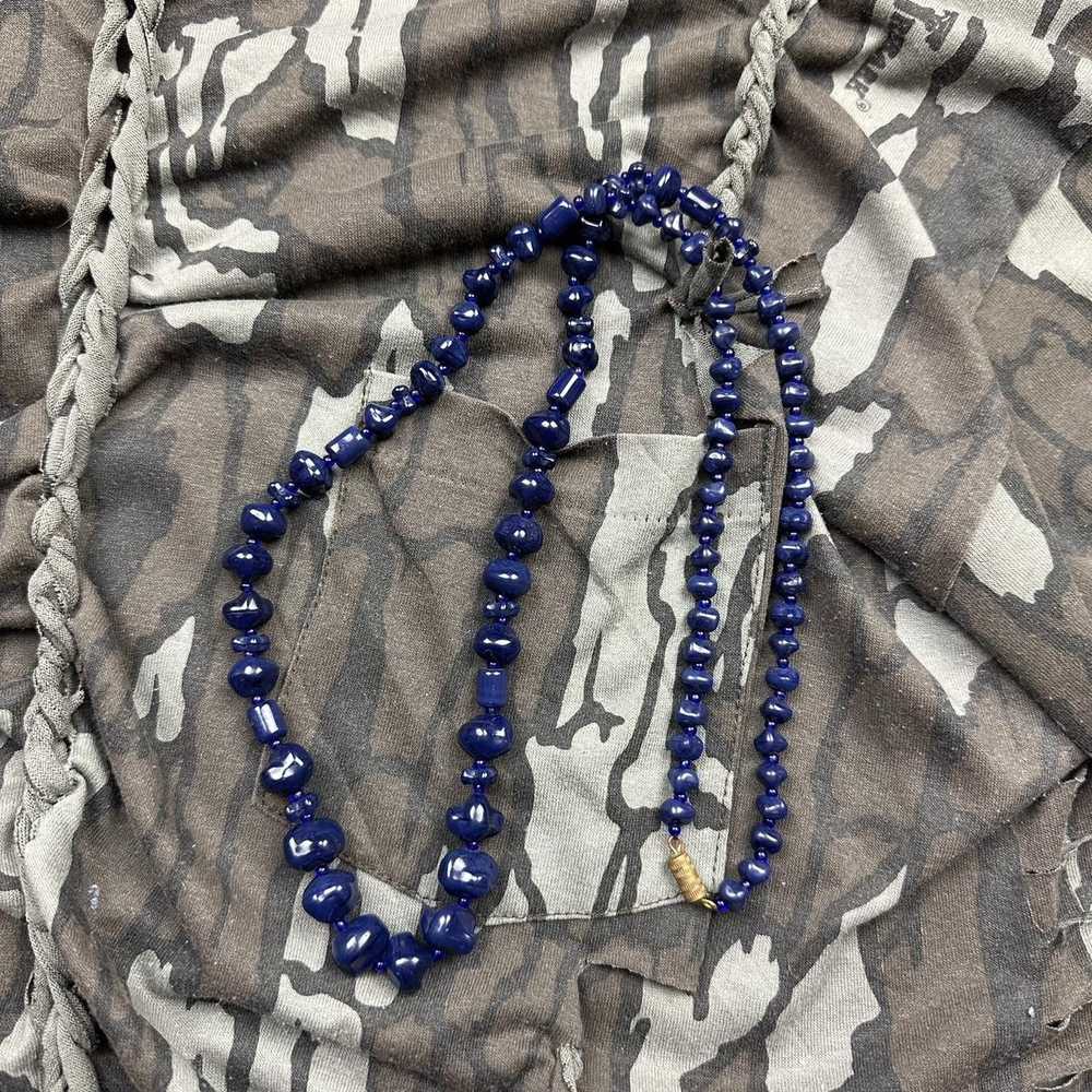 Jewelry × Other Long Blue Chunky Beaded Necklace - image 4