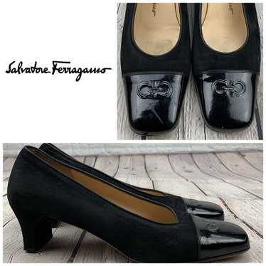 Salvatore Ferragamo Suede Patent Heels - image 1