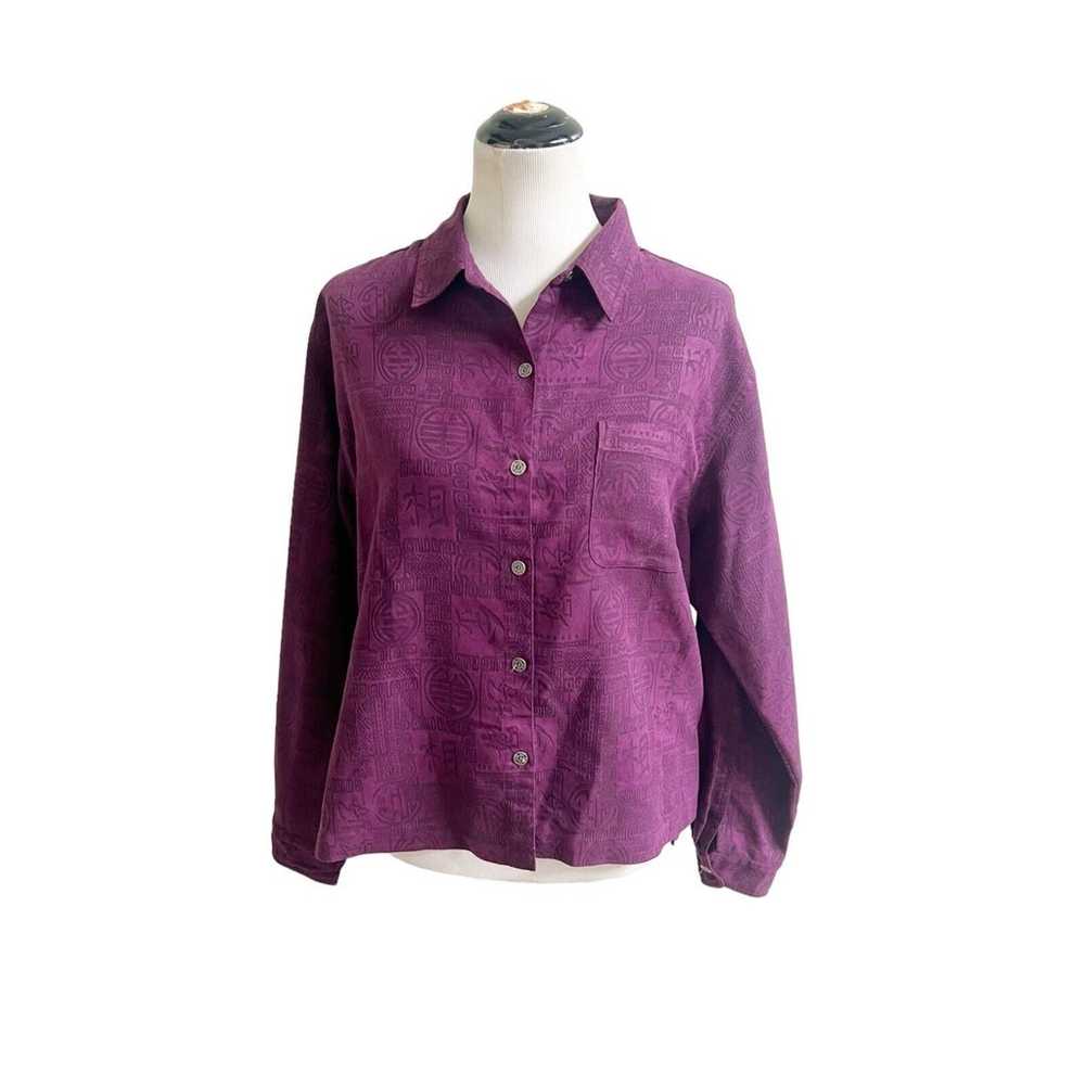 Chicos Vintage Blouse Women's Size Medium Purple … - image 1