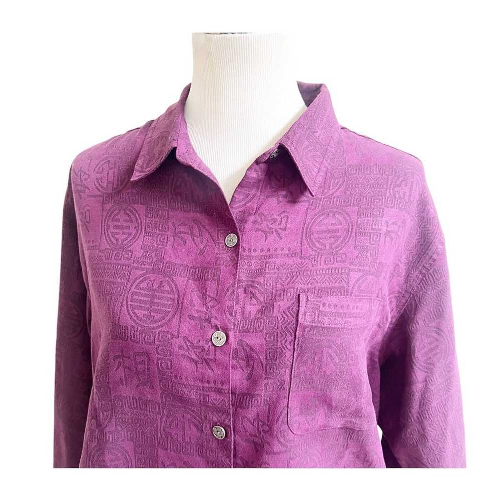 Chicos Vintage Blouse Women's Size Medium Purple … - image 4