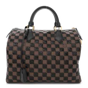 LOUIS VUITTON Damier Paillettes Speedy 30 Black