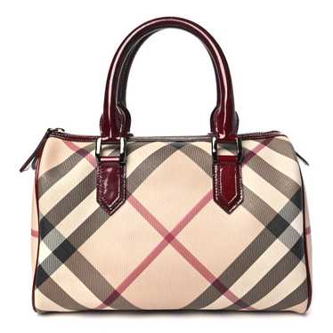 BURBERRY Patent Nova Check Chester Bowling Bag Ras