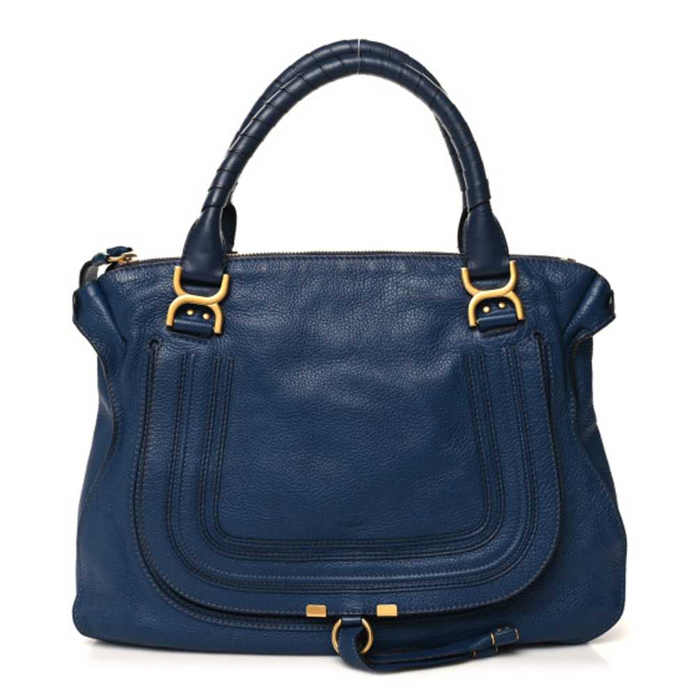 CHLOE Calfskin Large Marcie Satchel Royal Navy - image 1