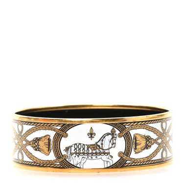 HERMES Enamel Printed Wide Grand Apparat Bracelet 