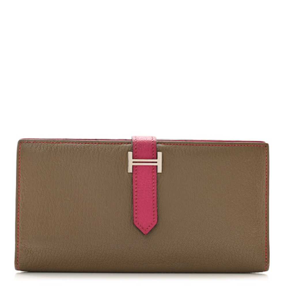 HERMES Chevre Mysore Bi-Color Bearn Gusset Wallet… - image 1