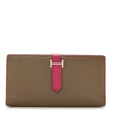 HERMES Chevre Mysore Bi-Color Bearn Gusset Wallet… - image 1