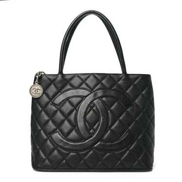 CHANEL Caviar Quilted Medallion Tote Black