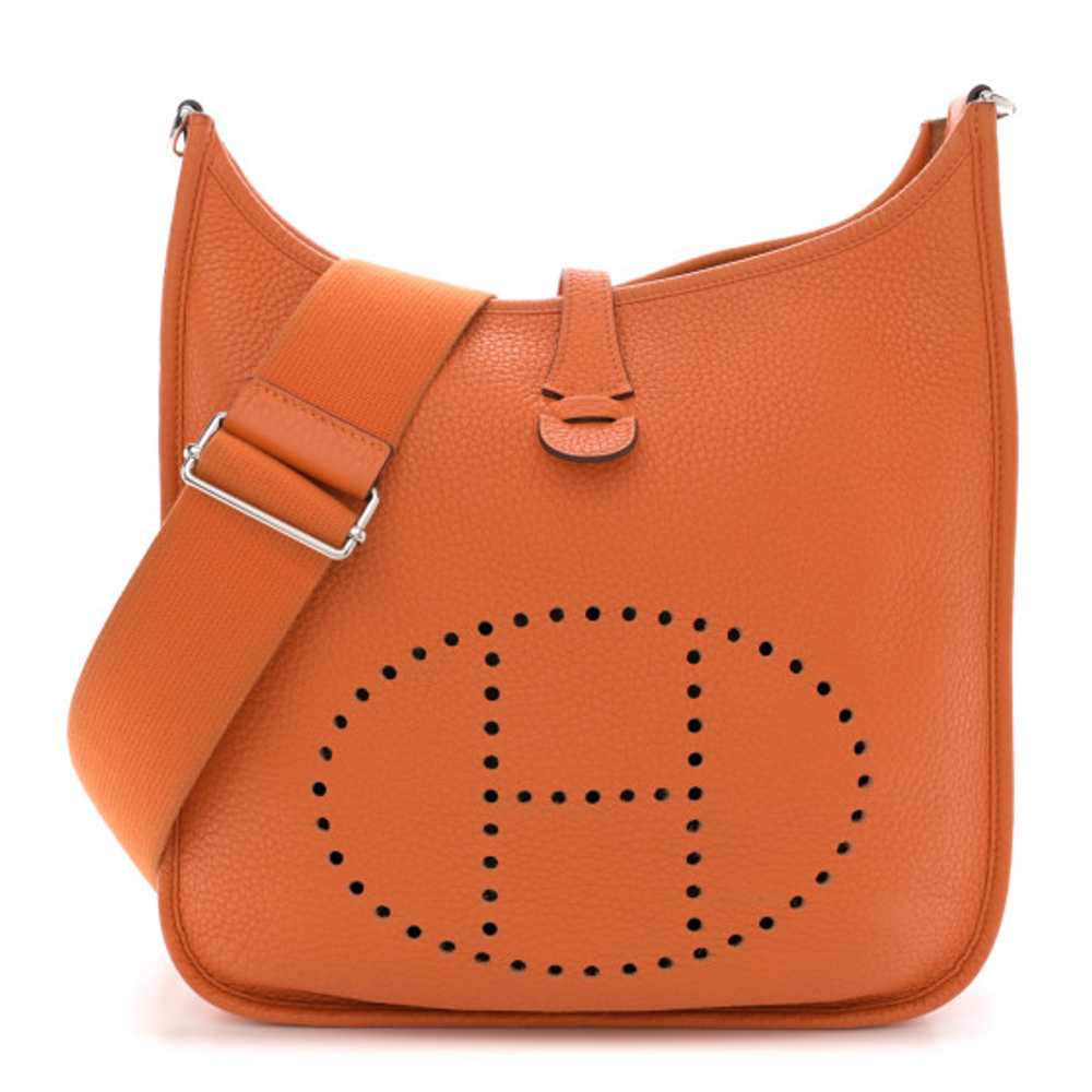 HERMES Taurillon Clemence Evelyne III PM Orange - image 1