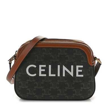 CELINE Triomphe Canvas Small Camera Bag Tan