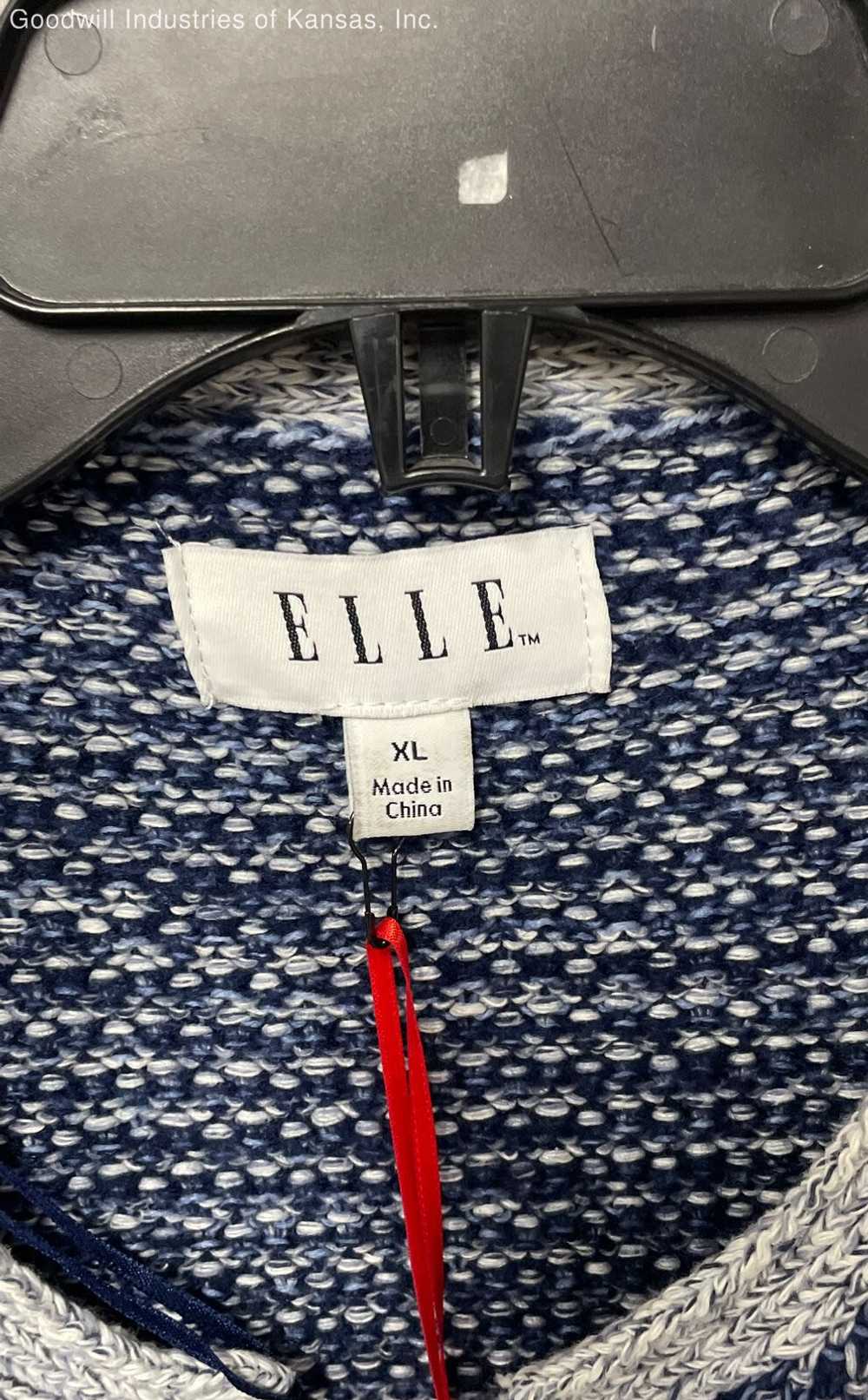 Elle Navy/White Jacket Sweater - Size XL - image 2