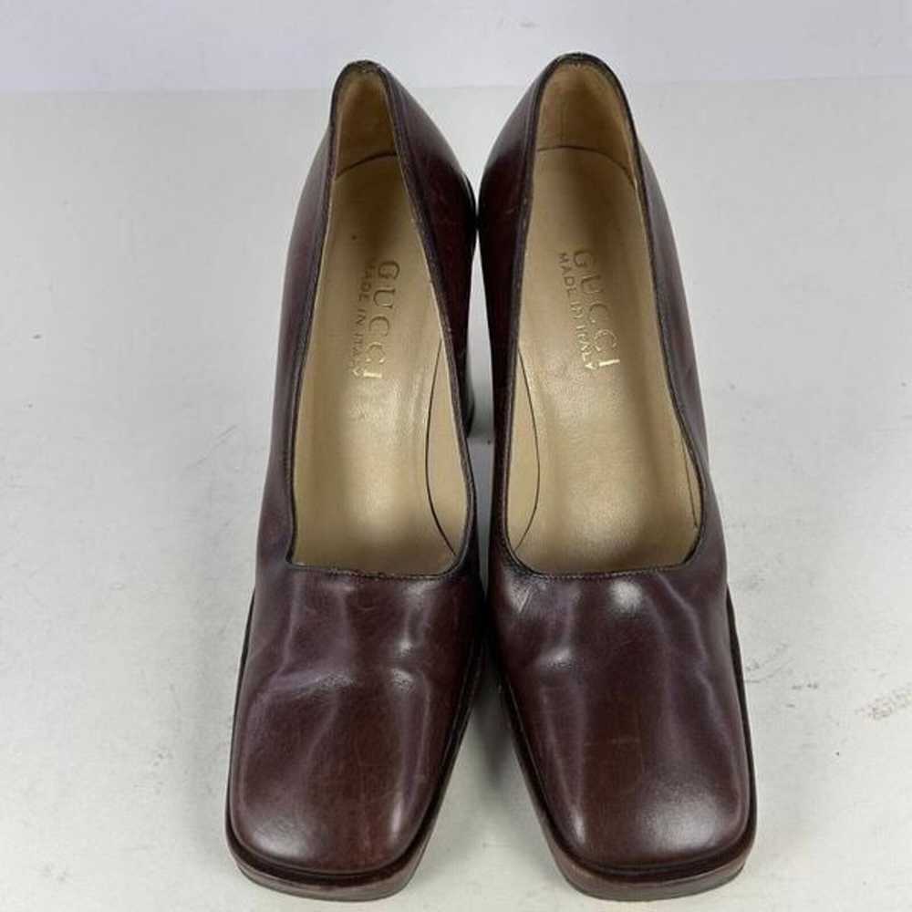 Gucci Women's Square Toe Pumps Shoes US 5.5 B Bro… - image 3